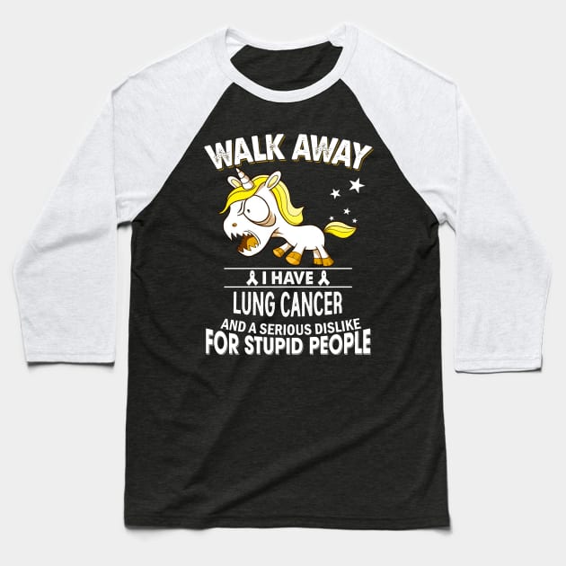 funny lung cancer grumpy unicorn warrior Baseball T-Shirt by TeesCircle